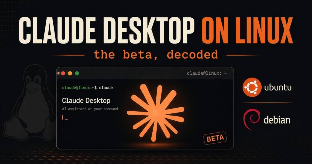 Claude Desktop on Linux beta running the Chat, Cowork, and Code tabs on Ubuntu