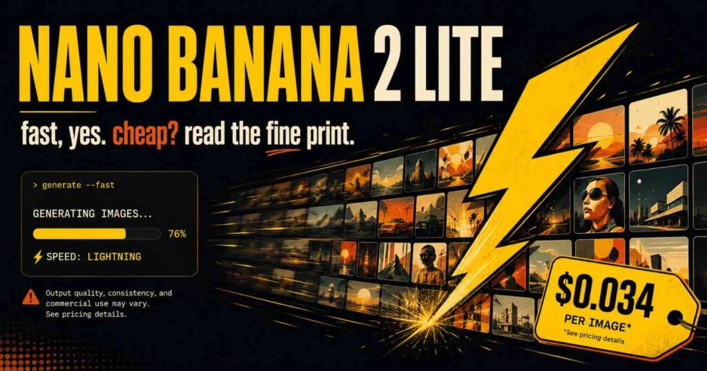 Nano Banana 2 Lite generating a 1K image in 4 seconds in Google AI Studio