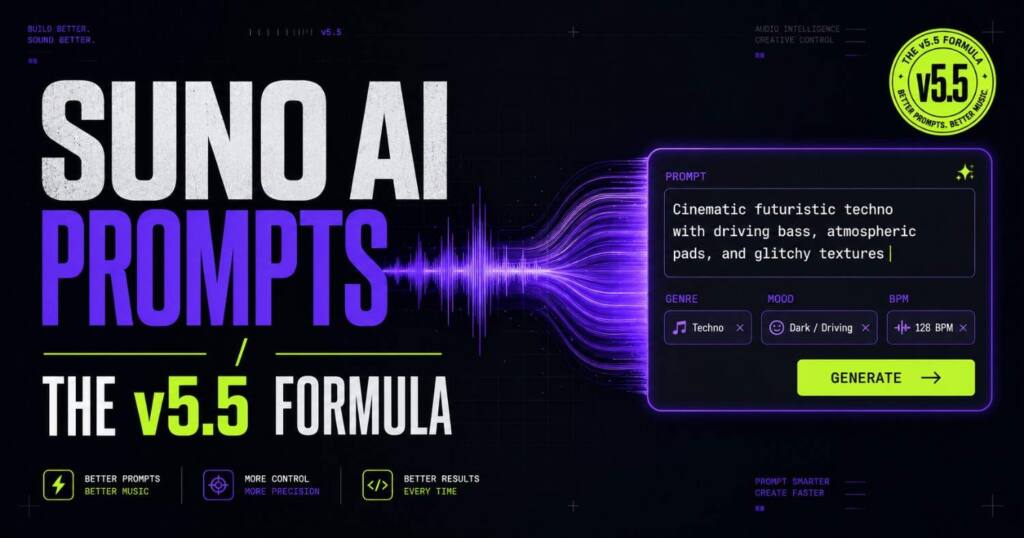 Suno AI prompts formula and style tag examples for v5.5 in 2026