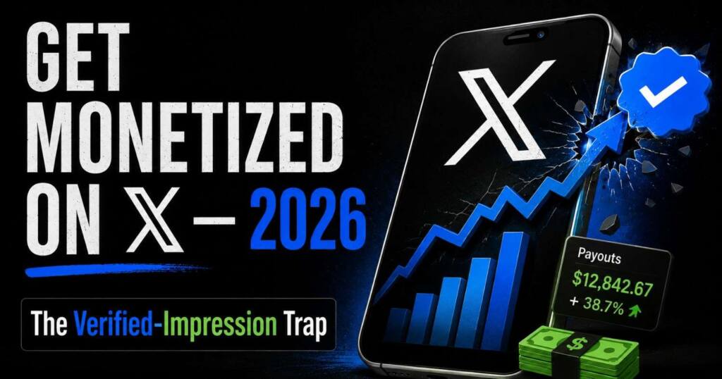 Creator checking X analytics dashboard while learning how to get monetized on X in 2026